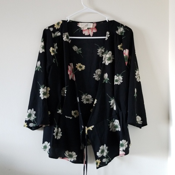 NWOT y2k wrap summer minimal boho ruffle blouse - Picture 2 of 8